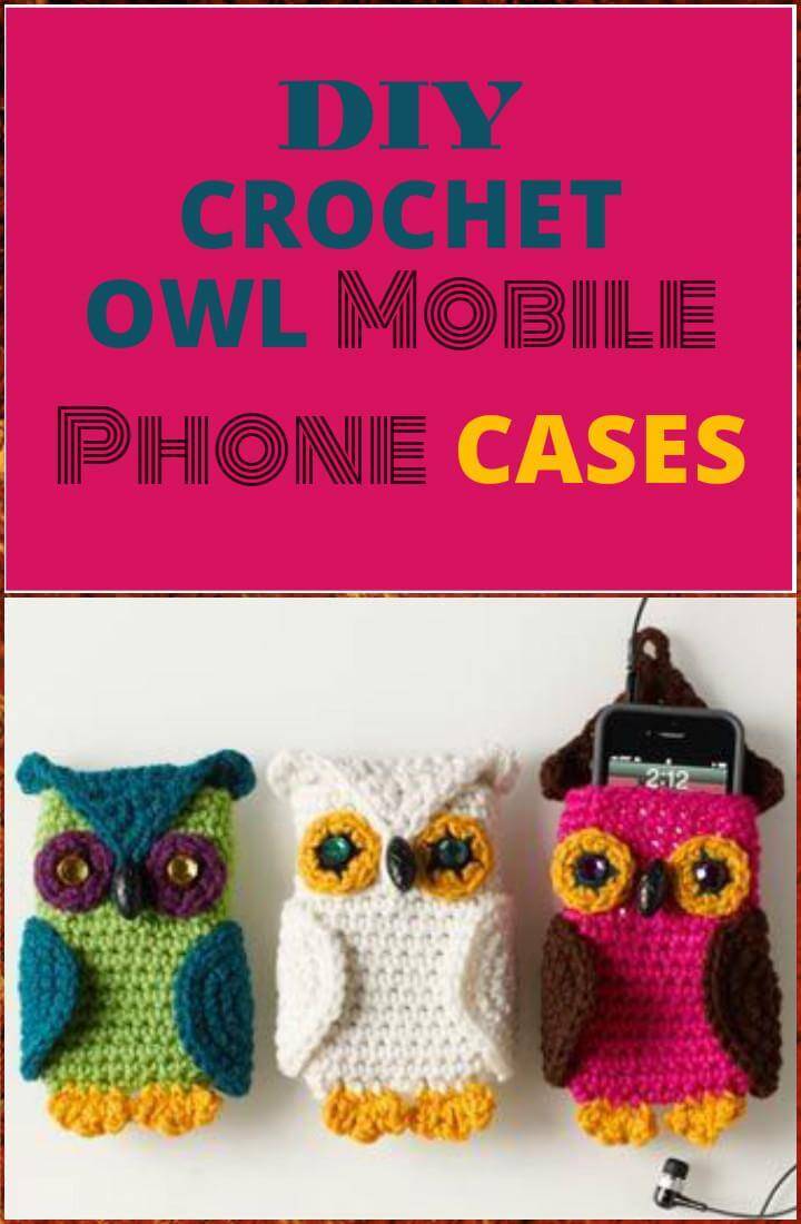 crochet owl mobile phone case